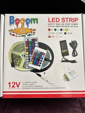 BOOOM LED STRIP 12V RGB LED Strip Kit with Remote - Multicolor